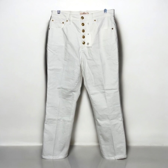 NWT Tory Burch Button-Fly Denim Pants - Picture 1 of 14